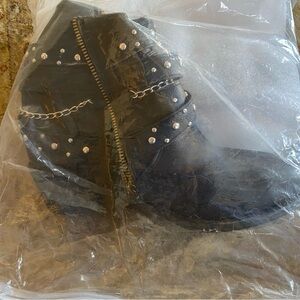 Studded Black Ankle Boots